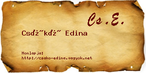 Csákó Edina névjegykártya